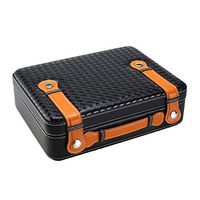 Lxc Smoking Set/Cigar Humidors Portable Travel Box humidor 25 Sticks Cedar Wood with humidifier and Hygrometer Constant Temperature and Humidity Portable Men's Gift Box Black