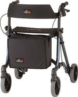 NOVA Forte Rollator Walker, 23" Seat Height, Easy to Fold and Carry Rolling Walker, Blue