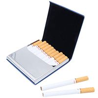 Watruer Cigarette Case Box Holder Pocket Carrying Case for Hold 10 Regular Size for Men Women - Blue