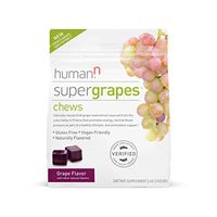 HumanN SuperGrapes Chews | Grape Seed Extract & Vitamin B12 chew on-The-go Breakthrough in Dual-Acting Blood Pressure and Energy Support, Grape Flavor, 60-Count, from The Makers of SuperBeets