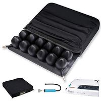 Audicon Breathable Wheelchair Cushion for Pressure Relief Anti Slip Bottom Air Seat Cushion Relieve Back Sciatica Coccyx and Tailbone Pain Waterproof & Washable Chair Cushion Cover 14×14 Black