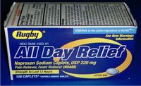 RUGBY Naproxen Sodium Caplets 220mg 100/Bottle All Day Pain Reliever Fever Reducer Compare to Aleve by Rugby