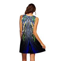 LISTHA Short Mini Dress Vintage Boho Womens Summer Sleeveless Beach Printed