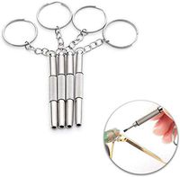 4Pcs Eyeglass Repair Kit 3 in 1 Screwdrivers Keychain Sunglasses Repair Tool