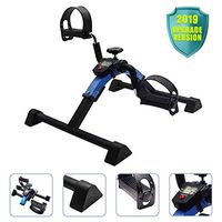 Foldable Pedal Exerciser,Mini Exercise Stepper,with LCD Display,Arm and Leg Cycle Exerciser Bike,Physical Therapy Exercise for Home