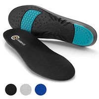 CAMBIVO 2 Pair Men’s Athlete Insoles, Shoe Insoles with Arch Supports, Gen Inserts for Sport, Training, Fitness, Home Gym(Black,Small)