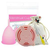 TIMKDLE Women Reusable Silicone Menstrual Cup,Collapsible Silicone Cup for Cleaning & Storing Menstrual Cup,Flodable and Light Weight Female Intimate Care on Daily & Travel Life (Pink)