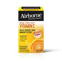 Vitamin C Blend, Airborne Zesty Orange Effervescent Powder Packs (20 Count in Box), On The Go Gluten Free Immune Support Supplement, with Other Natural Flavors and Antioxidants (Vitamins A, C & E)