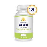 Our Daily Vites Plant Based Omega-3 Algal 120 Ct - Marine Vegan Algae Source of DHA & EPA for Eye Health, Heart Health and Optimal Wellness