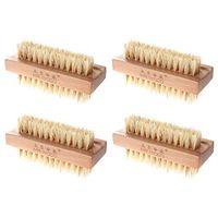 HEALIFTY 4Pcs Bristle Cleaning Brush Wooden Handle Two-Sided Hand for Shower Cleaning