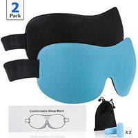 Fasoar Sleep Mask for Woman & Man, Upgraded Contoured 3D Eye Mask Eye Cover for Sleeping - Comfortable Sleeping Mask No Pressure On Your Eyeballs - Create Total Darkness (2 Pack Black/Blue)