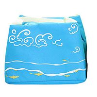 GrmeisLemc Portable Picnic Bag Creative Sea World Printed Thermal Insulation Cooler Leakproof Oxford Cloth Zipper Tote Lunch Pouch - Blue