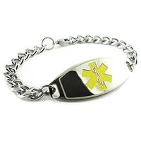 My Identity Doctor - Pre-Engraved & Customized DNR Alert Medical Bracelet, Yellow