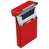 Padgene Women's Cigarette Box, Holds 20 Thin Cigarettes Case Box Automatic Shells Portable Cigarette Holder for Ladies Women's Gift (RD)