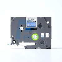IDIK 1PK White on Blue Standard Laminated Label Tape Compatible for Brother P-Touch TZe-535 TZ535 TZe535(12mm x 8m)