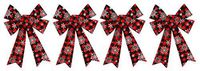 Set of 4 Holiday Decorative Bows! Perfect for Seasonal Decor! (4 Bows)