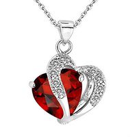 Cenglings Christmas Day Gifts for Women 'Love Heart' Necklace Pendant with Swarovski Crystals, Jewelry for Women, Gifts for Mom (Red)
