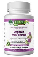LEAN Nutraceuticals MD Certified Organic Milk Thistle Capsules 1500mg 4 to 1 Concentrated Extract Milk Thistle Supplement Silymarin Liver Cleanse, Aid, Detox and Support 120 Caps