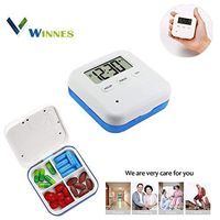 Winnes Automatic Pill Dispenser Electronic Medication Organizer Portable Medication Timed Reminder Kit Medicine Reminder Timer Box for Daily Vitamin Pills Medicine (Blue)