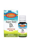 Carlson - Super Daily D3, 1000 IU (25 mcg) per Drop, 1-Year Supply, Heart & Immune Health, Liquid Vitamin D3, Unflavored, 365 Drops