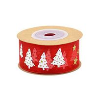 NUOBESTY Christmas Holiday Polyester Grosgrain Ribbon for Hair Bows Cake Gift Wrapping Christmas Tree Decor