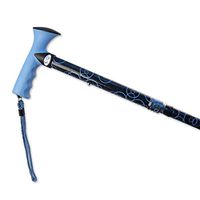 Charming Canes Adjustable Folding Walking Stick with Carrying Case (Navy Circles)