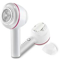 SXWL Fabric Shaver Lint Remover, Electric Sweater Defuzzer with Hidden Sticky Brush for Clothes and Furniture, 2 Replaceable 3-Leaf Blades, 2 Replaceable Sticky Brush and 1 Cleaning Brush