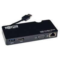 Tripp Lite USB 3.0 SuperSpeed HDMI/VGA Mini Docking Station with Gigabit Ethernet (U342-SHG-001)