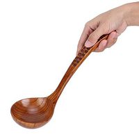 Soup Spoon, Household Wooden Porridge Long Handle Spoon Kitchen Cooking Utensil Teaspoon Cutlery