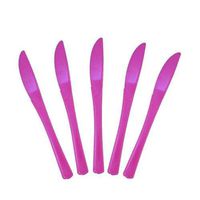 Cutdek Knives Plastic Forks Spoons Knives 50ct Party Catering Picnic Disposable New! (Counts: 50, Colors: Cerise)