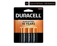Duracell - CopperTop AA Alkaline Batteries - Long Lasting, All-Purpose Double A Battery for Household and Business - 6 Count (Pack of 48)