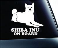 Shiba Inu on Board Dog Symbol Decal Paw Print Dog Puppy Pet Family Breed Love Car Truck Sticker Window (White), Decal Sticker Vinyl Car Home Truck Window Laptop