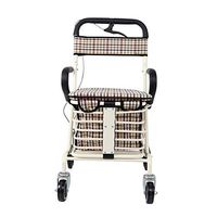 III- Four Wheel Lightweight Aluminum Foldable Rollator Walker with Seat, for Seniors Backrest Cane Holder and Storage Tote, Compact Folding Walker