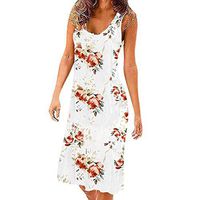 Dress,Meet&sunshine Women's Summer Casual Sleeveless Mini Vest Dresses (White, XXL)