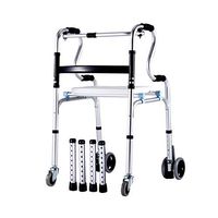 Walkers for Seniors with Seat Walker Four-Legged Walker Four-Legged Chair Stool Multi-Functional Auxiliary Walker Aluminum Alloy Light and Easy to Carry Rolling Walkers (Color : Silver)