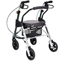 Aluminum Rollator Walker with Seat, Folding Mobility Rolling Walker, Multifunction Transport Chair Innovative Medical 4 Wheeled Adult Walker Rollator