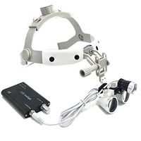 SoHome 3.5X Dental Surgical Binocular Loupes Leather Headband+3W LED Headlight Lamp