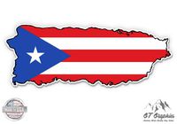 Puerto Rico Flag Map - 8" Vinyl Sticker - For Car Laptop I-Pad - Waterproof Decal