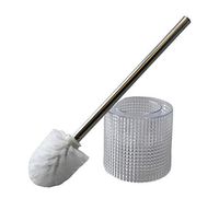 Dependable Clear Crystal Toilet Bowl Brush and Holder