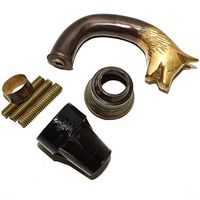 Nautical Gift Decor Victorian Style Brass Wolf Head Vintage Handle Walking Stick