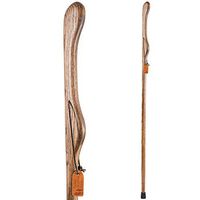 Brazos Trekking Pole Hiking Stick for Men and Women Handcrafted of Lightweight Wood and made in the USA, Brown Oak,  58 Inches