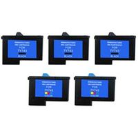 Amsahr 7Y743 Dell 7Y743, 7Y745 Remanufactured Replacement Cartridges with 3 Black and 2 Color Ink