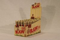 9 Raw ORGANIC Cones Pre-Rolled Rolling Papers, Raw ORGANIC Natural Unrefined Cones Rolling Paper King Size, 3 Packs of 3 Cones + Beamer Smoke Limited Edition Sticker