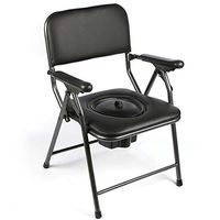 ZBYXZIGJ Folding Lightweight Commode Chair Stainless Steel Toilet Seat with Removable Pail