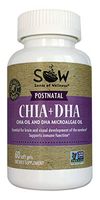 Seeds of Wellness Chia Oil Omega 3+DHA Postnatal Capsules – 100% Plant Based Chia Oil and Micro-Algae Oil with ALA and DHA. 60 Capsules, 1000 mg/Serving. Alergen Free.