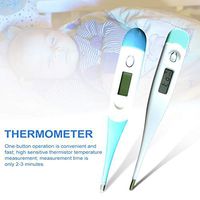 Catinbow Digital Thermometer, Thermometer for Fever Ear and Forehead, 3 in 1 Waterproof Soft Head Digital Oral Rectum Armpit Thermometer, Baby Adults and Surface of ObjectsThermometer (Blue)