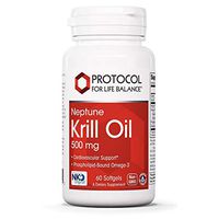 Protocol For Life Balance - Neptune Krill Oil 500 mg - EPA, DHA, High for Cardiovascular, Immune, and Joint Support, Contaminant Free - 60 Softgels