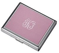 Personalized Visol Chrome Plated Two Sided Cigarette Travel Case with Free Laser Engraving (Vine Monogram)