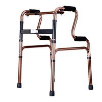 Folding Aluminum Walker Bronze Old Man Crutches Adjustable Four-Foot Walker (Size : A)