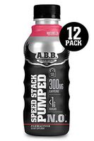 American Body Building (ABB) Speed Stack Pumped N.O, Pre-Workout Energy Shake, High Caffeine and Performance with Zero Sugar, Watermelon Flavored, Ready to Drink 22 oz Bottles, 12 Count
